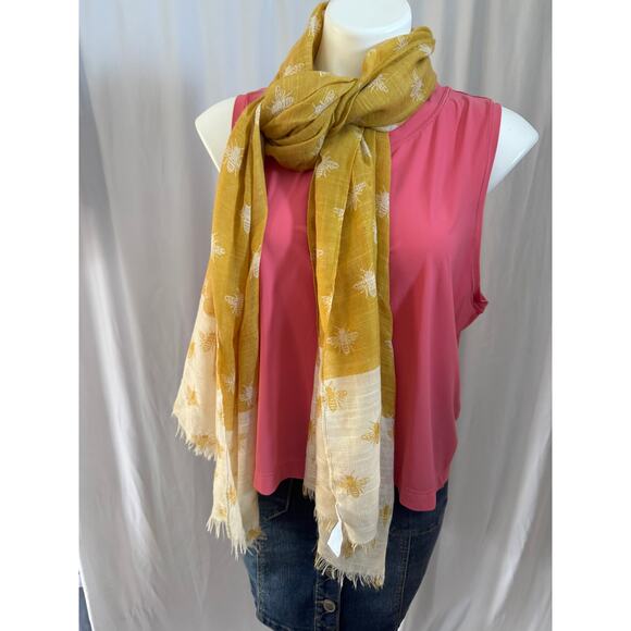 Yellow & Cream Bee Print Scarf - Picture 1 of 10